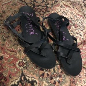 Strappy black sandals